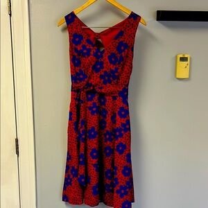 Modcloth Asymmetrical Blue and Red Sundress. Sz M